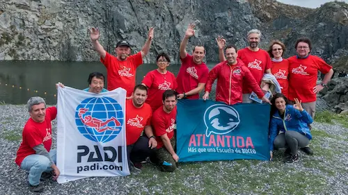 Foto del grupo de buceadores en Tandil, octubre 2018