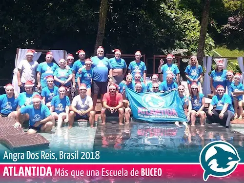 Foto del grupo de buceadores en Angra Dos Reis, diciembre 2018