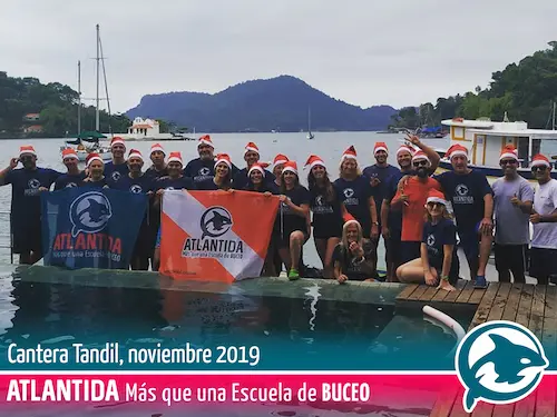 Foto del grupo de buceadores en Angra Dos Reis, diciembre 2019